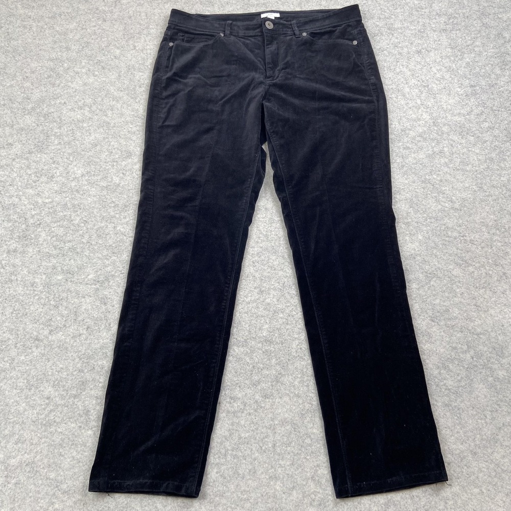J Jill Pants Womens 8 (32x28) Black Corduroy Straight Leg Stretch Casual